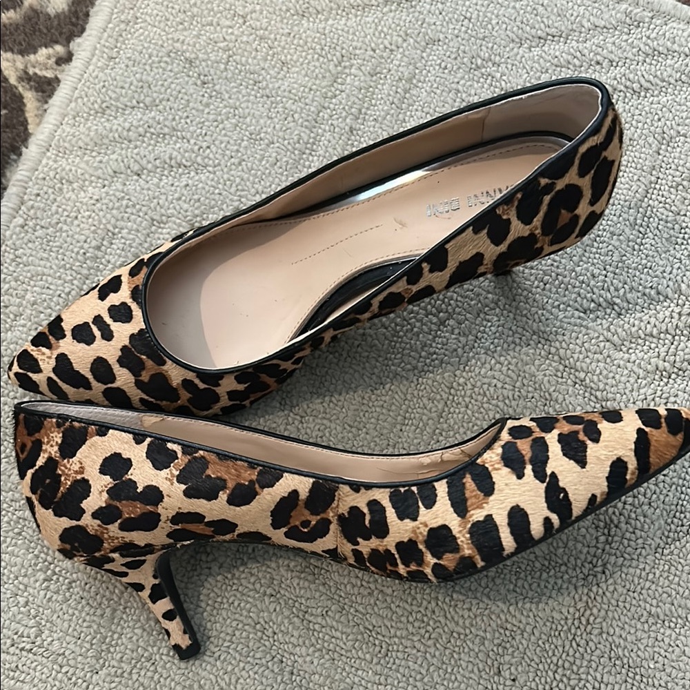 Gianni Bini leopard print calf skin heels sz 10